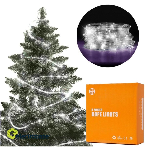 RoGer LED Light Garland 10m / 100LED /  Cold white