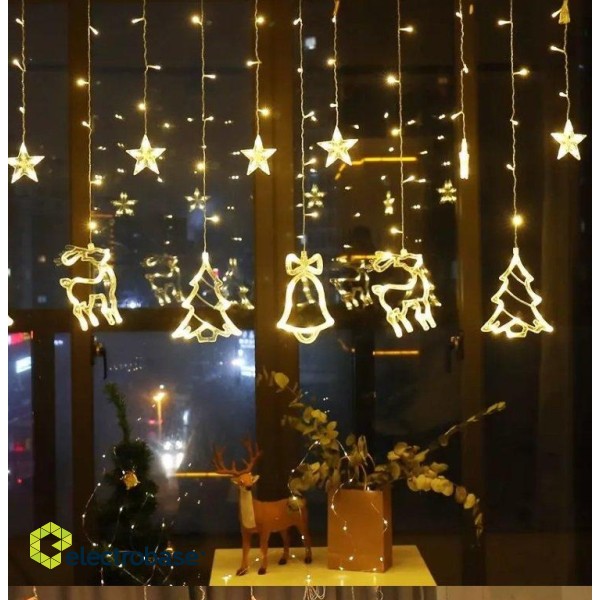 RoGer LED Lights Curtain Reindeer 138 LED / Warm-White / 2.5m image 2