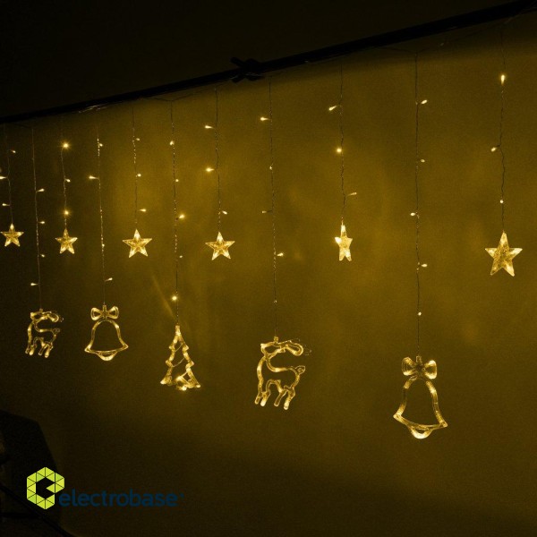 RoGer LED Lights Curtain Reindeer 138 LED / Warm-White / 2.5m image 3