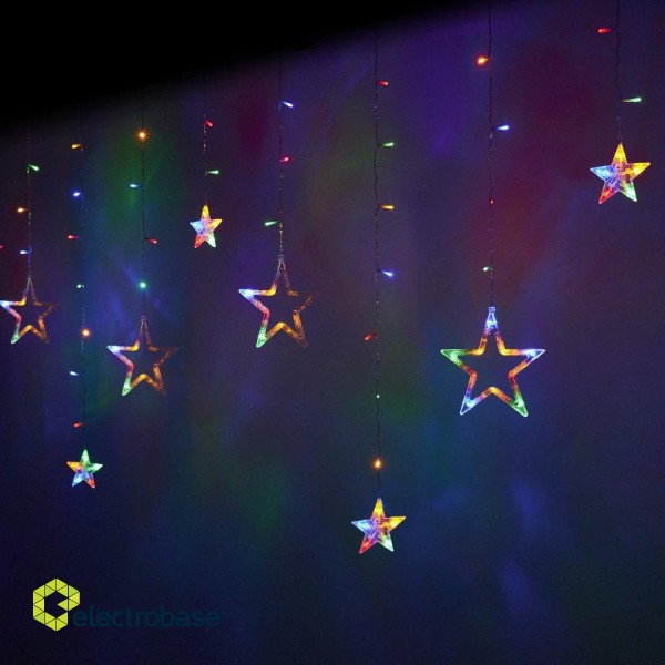 RoGer LED Lights Curtains Stars 2,5m / 138LED Multicolor image 1