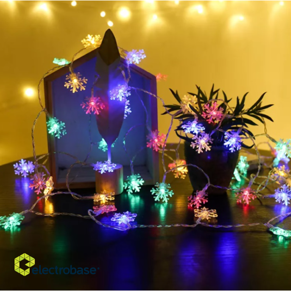 RoGer LED Lights Snowflake Chain 10m / 100LED Multicolor image 2