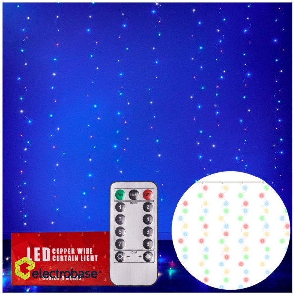 RoGer LED Lights Wire 3x3m / 300LED Multicolor image 1