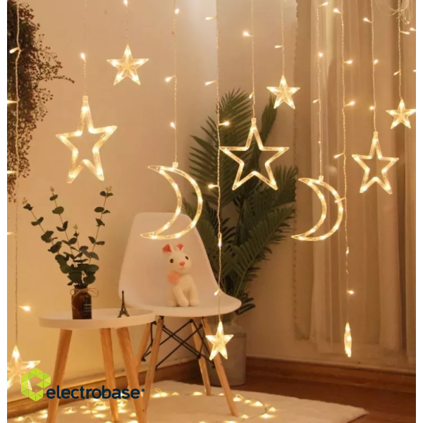 RoGer Lights Curtains Moon and Stars 138 LED Warm-cold 2.5m image 1