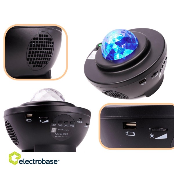 RoGer Rotating Star Projector / Bluetooth Speaker / LED / with Remote Control image 2