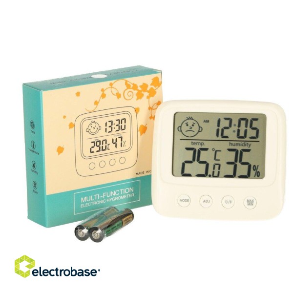 RoGer Гигрометр / часы / комнатный термометр / измеритель влажности / LCD фото 1