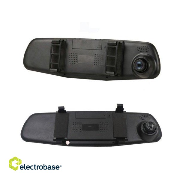 RoGer 2in1 Car mirror with integrated rear view camera /  Full HD / 170' / G-Sensor / MicroSD / LCD 4.3'' paveikslėlis 4
