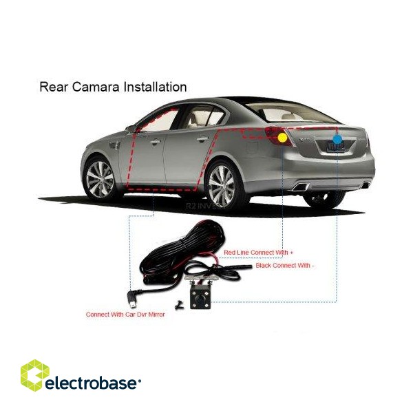 RoGer 2in1 Car mirror with integrated rear view camera /  Full HD / 170' / G-Sensor / MicroSD / LCD 5'' paveikslėlis 5