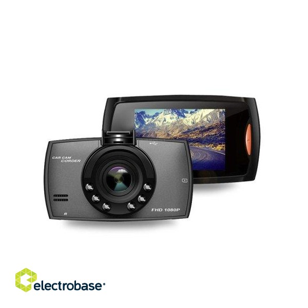 RoGer VR Auto videoreģistrātors Full HD / microSD / LCD 2.7'' + Turētājs image 1