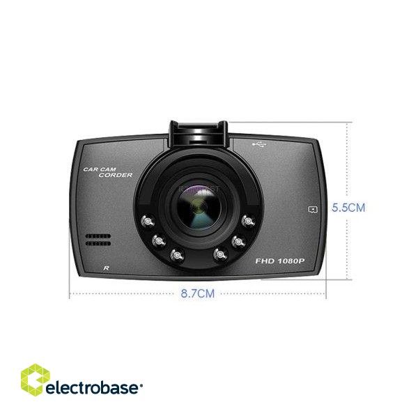RoGer VR Car video recorder Full HD / microSD / LCD 2.7'' + Holder image 3