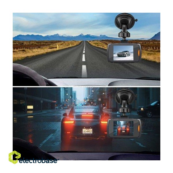 RoGer VR Auto videoreģistrātors Full HD / microSD / LCD 2.7'' + Turētājs image 5