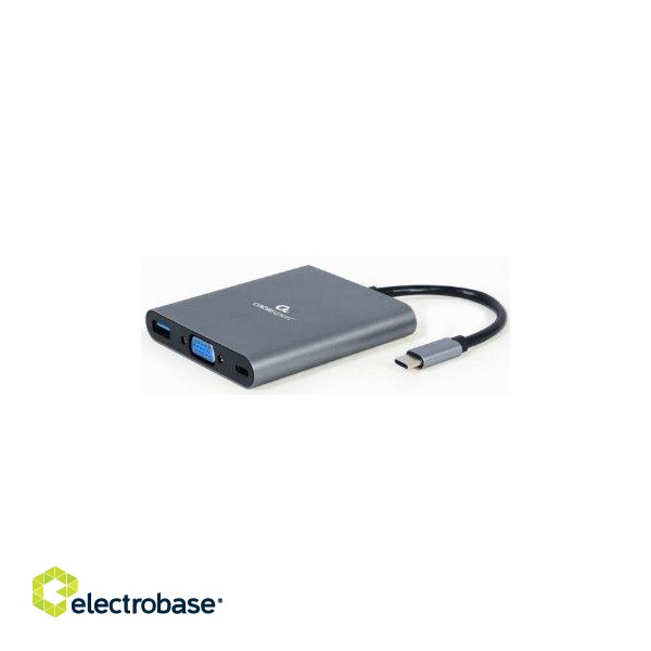 Gembird USB Type-C Multi-Port Adapter + Card Reader paveikslėlis 1