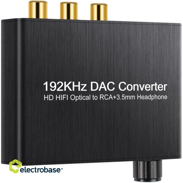 RoGer DAC 192kHz 24bit S/PDIF - RCA pārveidotājs ar austiņu izeju 3,5 mm / optiskais / koaksiālais image 4