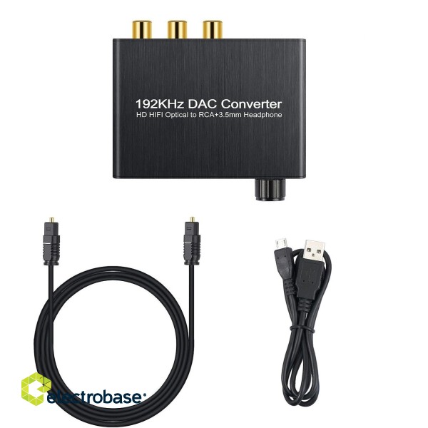 RoGer DAC 192kHz 24bit S/PDIF to RCA Converter with headphone jack 3,5mm / Optical / Coaxial image 6