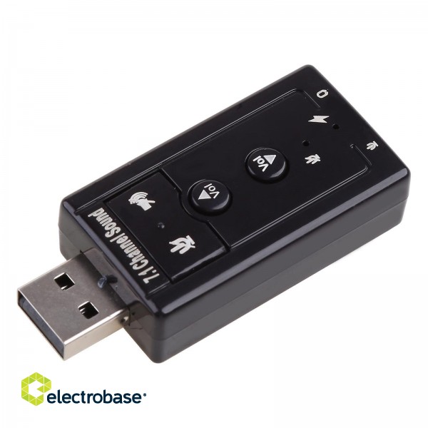 RoGer USB Audio card with microphone input / Virtual 7.1 / silver image 1