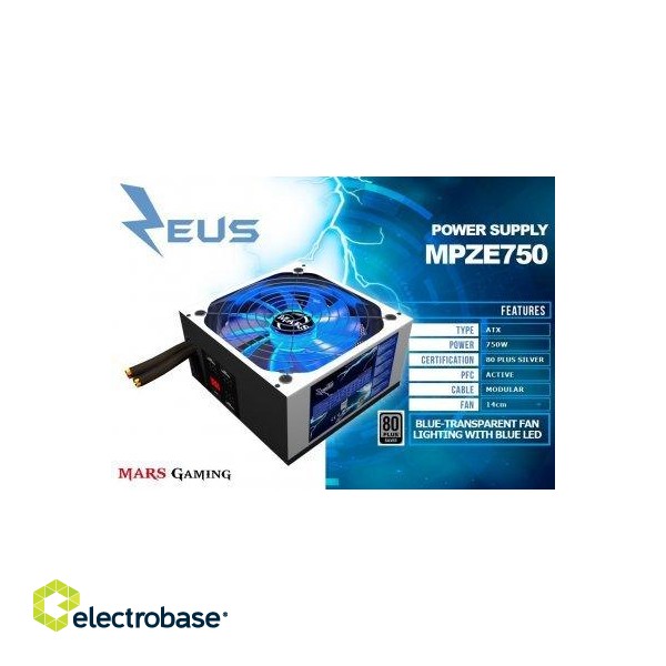 Mars Gaming MPZE750 Zeus Modular Barošanas Bloks ATX 750W image 4