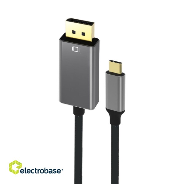 RoGer Cable USB-C to DisplayPort 4K@60Hz / 1.8m / Grey paveikslėlis 1