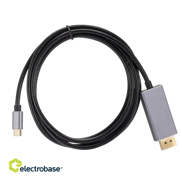 RoGer Cable USB-C to DisplayPort 4K@60Hz / 1.8m / Grey paveikslėlis 2