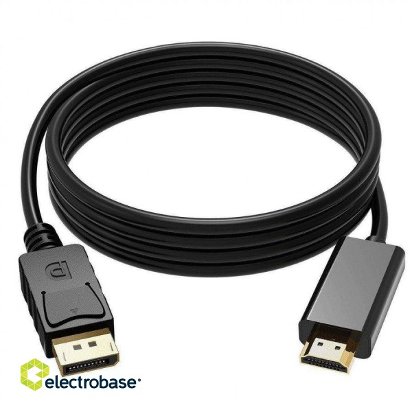 RoGer DisplayPort uz HDMI kabelis / 4K x 2K / 1.8M / Melns image 1