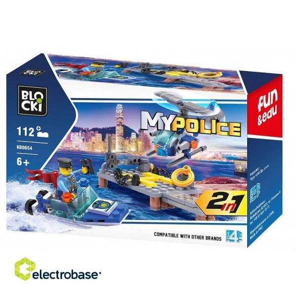 Blocki MyPolice Police patrol on water and the air / KB0654 / Constructor with 112 parts / Age 6+ image 1