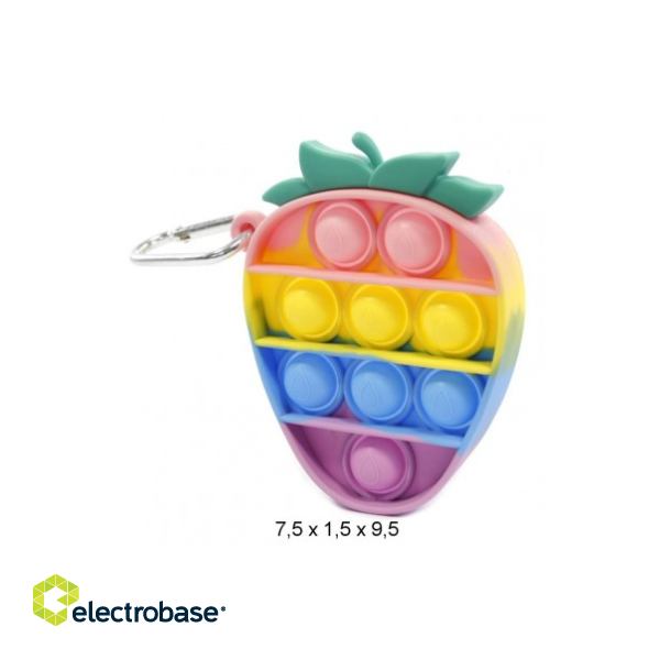 Mocco Bubble Pop It Antistress Sensory Toy / Strawberry keychain - Multicolor