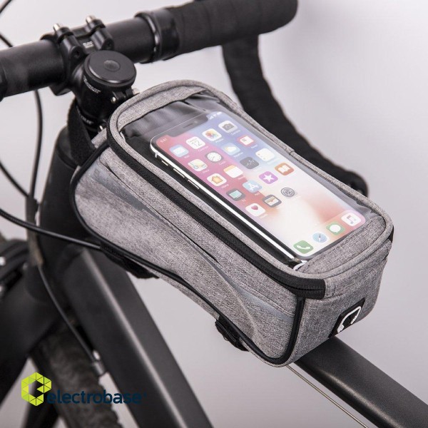 Mocco Ūdensnecaurlaidīga velosipēda rāmja soma ar tālruņa turētāju image 1