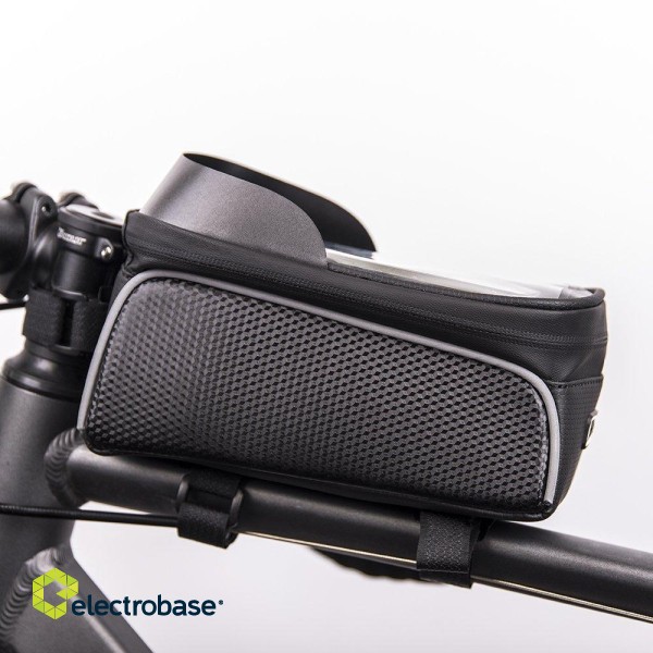Mocco Ūdensnecaurlaidīga velosipēda rāmja soma ar ekranētu tālruņa turētāju image 1