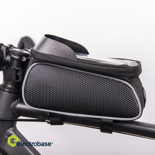 Mocco Ūdensnecaurlaidīga velosipēda rāmja soma ar ekranētu tālruņa turētāju image 2