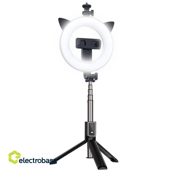 RoGer V3 Universāls Selfie Stick ar 3 toņu LED lampu  / Tripod Statnis / Bluetooth Tālvadības pults image 1
