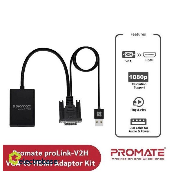 PROMATE proLink-V2H VGA to HDMI Converter / USB Audio Adapteris image 3