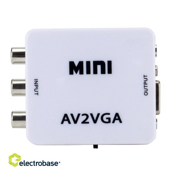 RoGer Adapter to Transfer RCA to VGA Signal (+Audio) White image 1