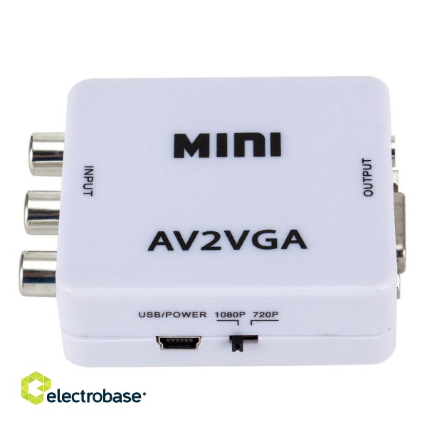 RoGer Adapter to Transfer RCA to VGA Signal (+Audio) White image 4