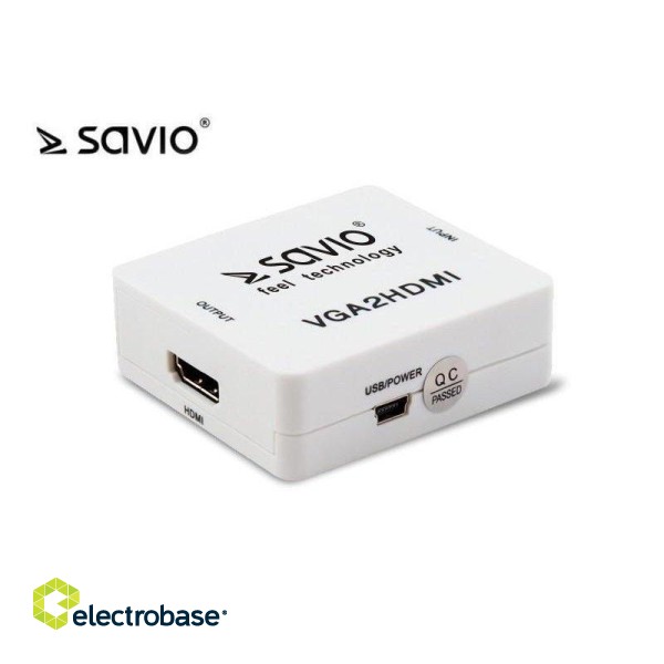 Savio CL-110 VGA2HDMI Adapter for signal converting from VGA to HDMI paveikslėlis 2