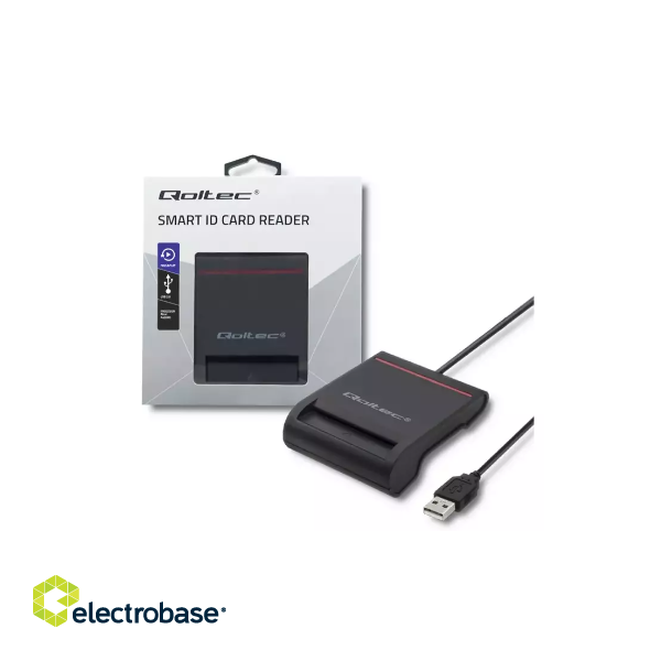 Qoltec Q-50642 ID Card Reader USB 2.0 image 1