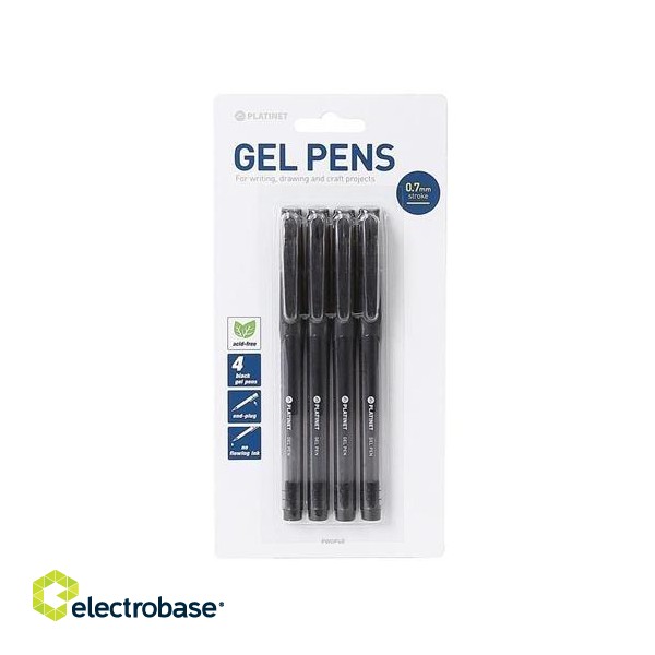Platinet PWGP4B Гелевая ручки 4 штук черный фото 1