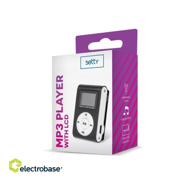 Setty MP3 Super Kompakts Atskaņotājs ar LCD ekrānu un microSD kartes slotu + Austiņas image 2
