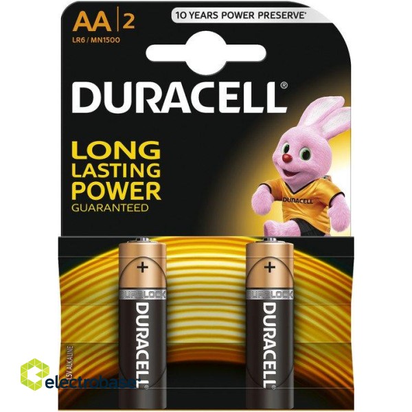 Duracell AA MN1500 Alkaline LR6 1.5V Batteries 2pcs