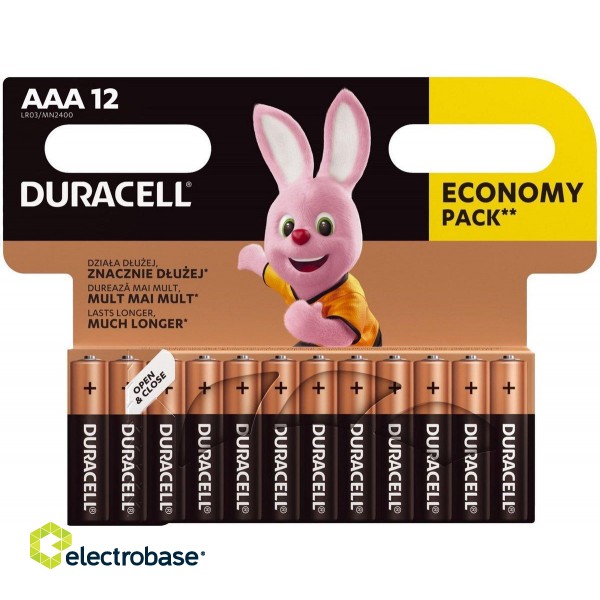 Duracell AAA MN2400 Alkaline LR03 1.5V Batteries 12pcs