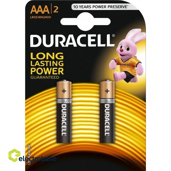 Duracell AAA MN2400 Alkaline LR03 1.5V  Батарейки MN2400 (2шт.) (EU Blister)