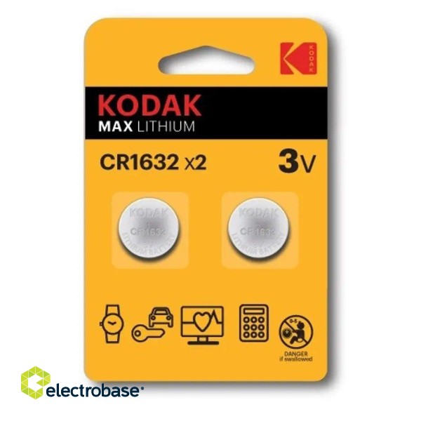 Kodak Lithium CR1632 / 3V Батарея (2шт.)