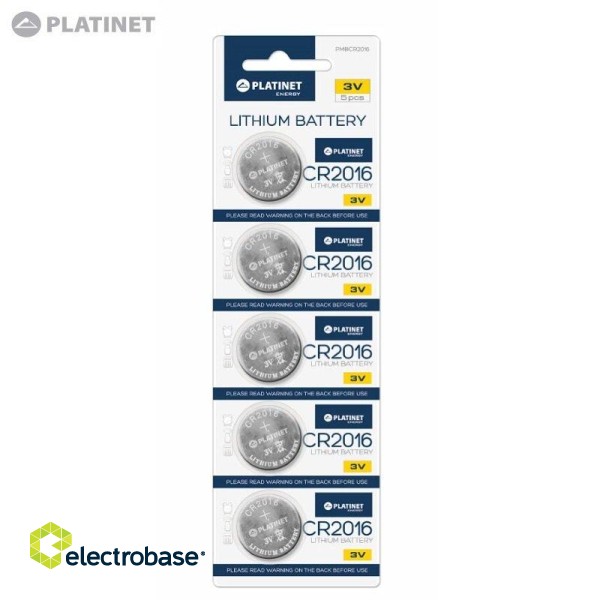 Platinet CR2016 Tаблетка 3V литиевая батарея (5шт. упаковка)