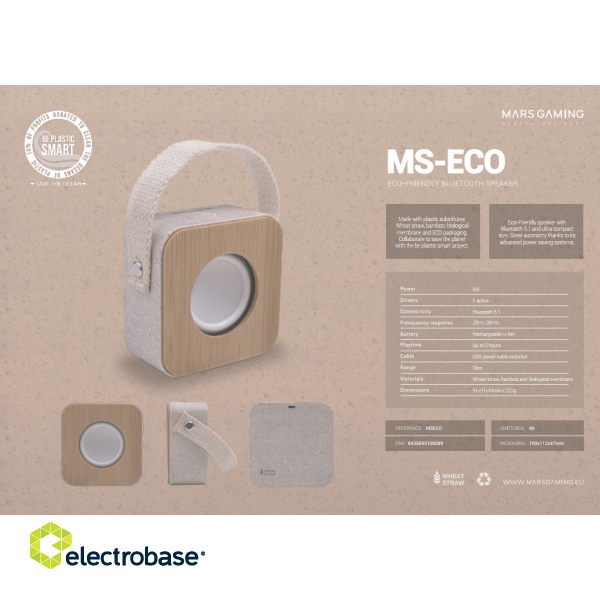 Mars Gaming MS-ECO Friendly Bluetooth Speaker 8W / 600mAh image 7