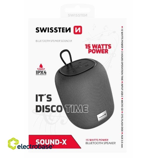 Swissten SOUND-X Портативная Колонка Bluetooth USB / Micro SD / 15W / AUX фото 1