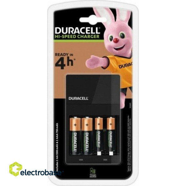 Duracell CEF14 Зарядное устройство для 2 x AA / 2 x AAA c 2 x AA 1300 mAh / 2 x AAA 750 mAh батареи