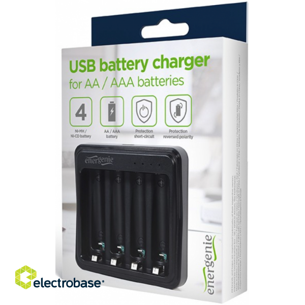 Gembird Battery charger USB /  4x AA/ AAA paveikslėlis 3