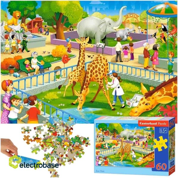 Castorland Zoo Safari Dzīvnieki Puzzle 60gab image 1