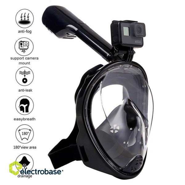 RoGer Full Dry Snorkeling Mask S / M  Black paveikslėlis 2
