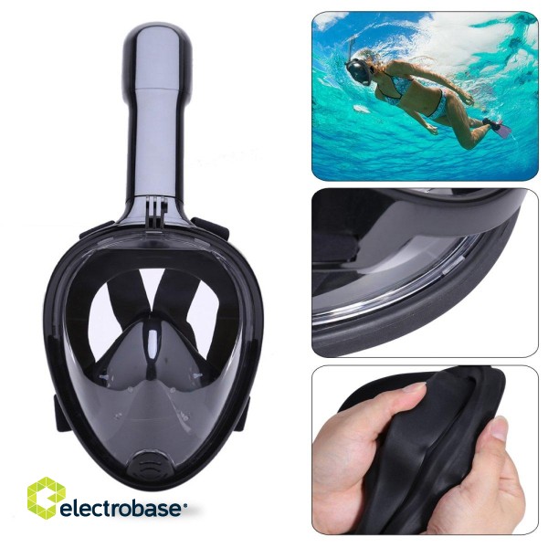 RoGer Snorkelēšanas Sejas Maska (niršanas maska) S / M Melna image 4