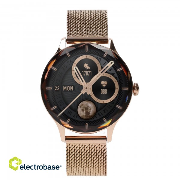 Garett Smartwatch Viva gold steel Viedpulkstenis AMOLED / IP67 / Find your phone / Music playback control image 1