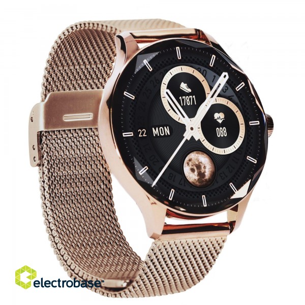 Garett Smartwatch Viva gold steel Viedpulkstenis AMOLED / IP67 / Find your phone / Music playback control image 3