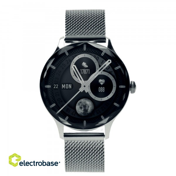 Garett Smartwatch Viva Silver steel Viedpulkstenis AMOLED / IP67 / Find your phone / Music playback control image 1